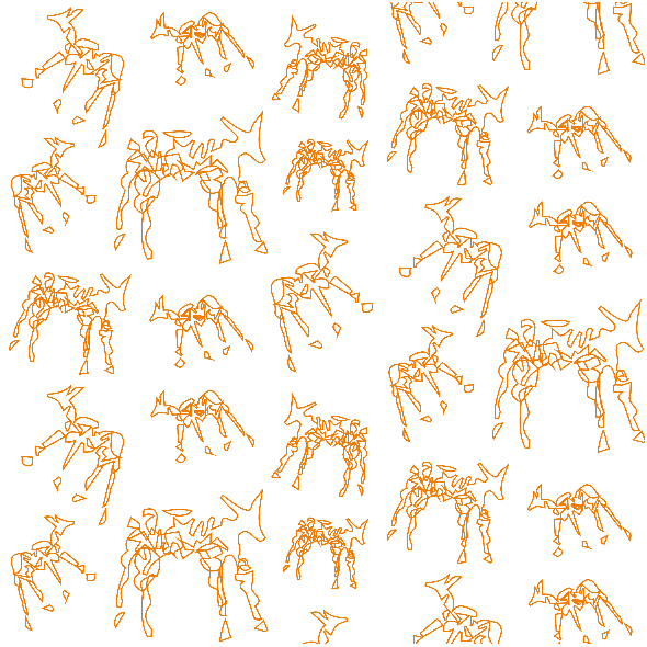 Fabric 10464 | ORANGE ANIMALS