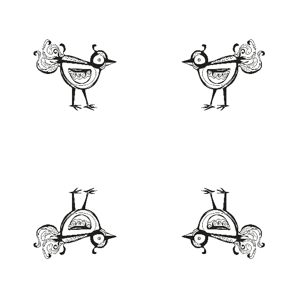 Tkanina 10478 | little bird - BLACK AND WHITE no2