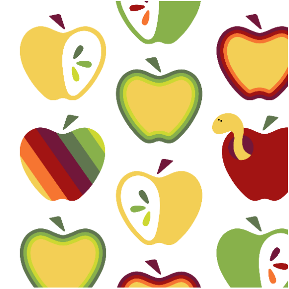 Tkanina 10527 | APPLE TREE - jabłka