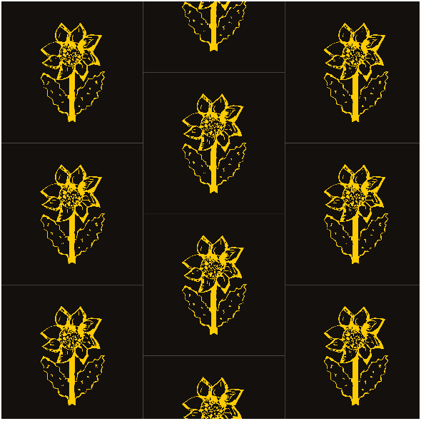 Fabric 10601 | SUNFLOWER 1 - black and YELLOW pattern