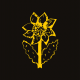 Fabric 10602 | SUNFLOWER 2 - black and YELLOW pattern