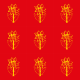 Tkanina 10603 | SUNFLOWER 1  - RED AND YELLOW pattern