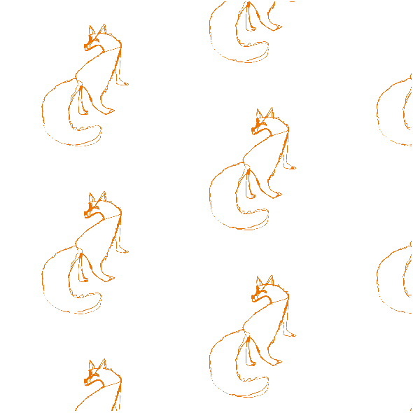 Fabric 10631 | FOX  2 - white and orange pattern