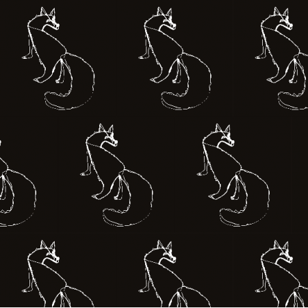 10635 | Fox 3 black and white pattern