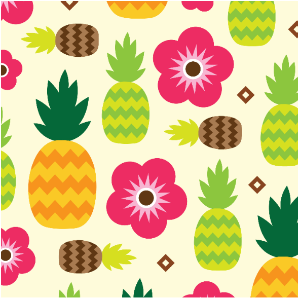 Tkanina 10636 | pineapple tropical summer