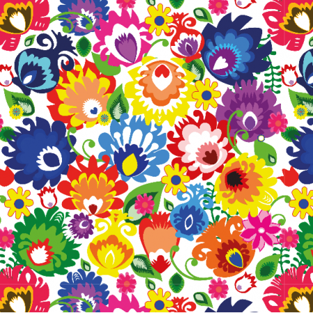 Fabric 10640 | Folk - kwiatki