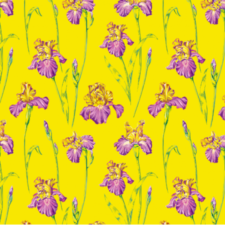 Fabric 10652 | Irises yellow