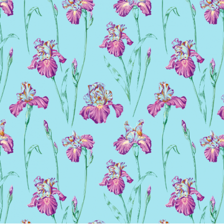 Fabric 10666 | Irises blue
