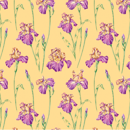 Fabric 10667 | Irises peachy