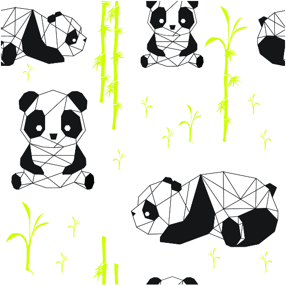Fabric 10697 | geometryczne pandy