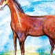 Tkanina 10756 | Horse pattern colourfull pillow