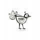 Tkanina 10757 | Little bird  white and black pillow