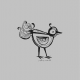 Tkanina 10788 | Little bird  Grey and black pillow