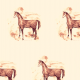 Fabric 10803 | Horse  pattern sepia colour 1