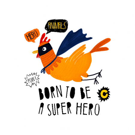 Fabric 10820 | kurczak super hero
