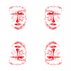 Tkanina 10830 | red mask -  white and red pattern 2