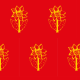Tkanina 10950 | SUNFlower 2- red and yellow pattern