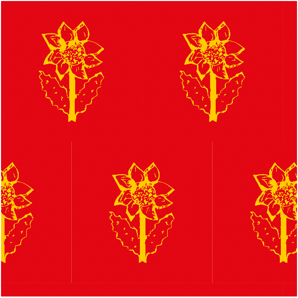 Tkanina 10950 | SUNFlower 2- red and yellow pattern