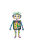 Tkanina 11020 | little robot - colourfull pattern for kids
