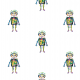 Tkanina 11020 | little robot - colourfull pattern for kids