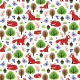 Tkanina 11127 | foxes in the oak forest