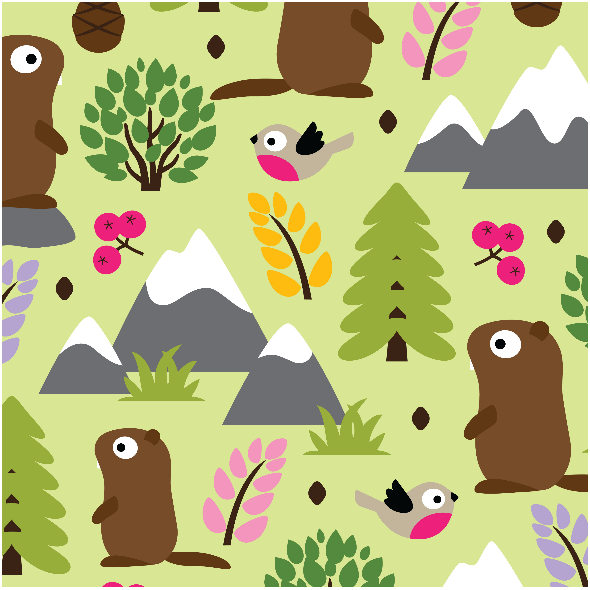 Fabric 11146 | MARMOTS ON A MOUNTAIN GLADE