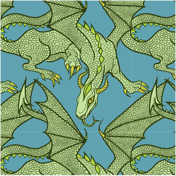 Fabric 11219 | Zielony Smok