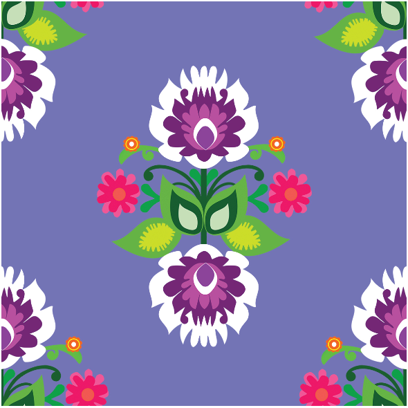 Fabric 11373 | Folk - fiolet