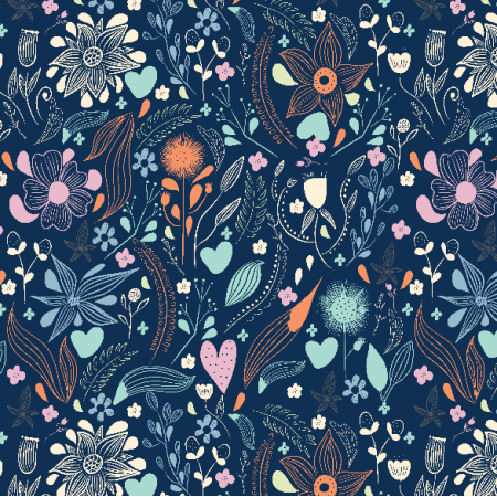Fabric 11393 | pastelowe kwiaty