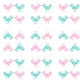 Fabric 11563 | pink and mint birds pattern 2