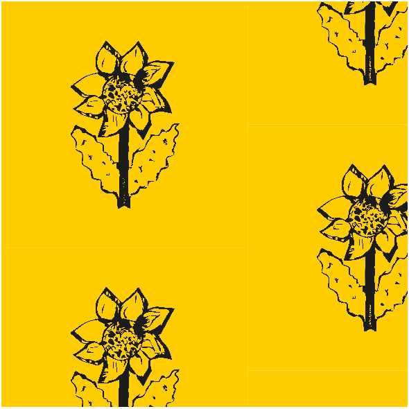 Tkanina 11690 | SunFlower yellow and black pattern