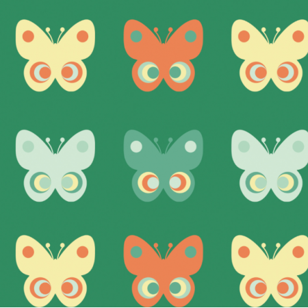 Fabric 11756 | Motyle  (seria: Mellow RETRO)