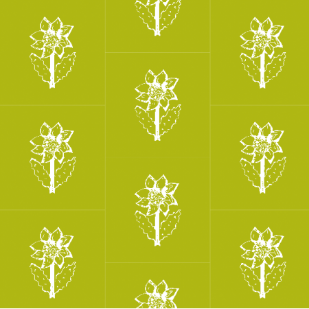 Fabric 11771 | Sunflower - white and green pattern