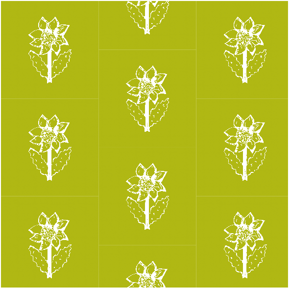 Tkanina 11771 | Sunflower - white and green pattern