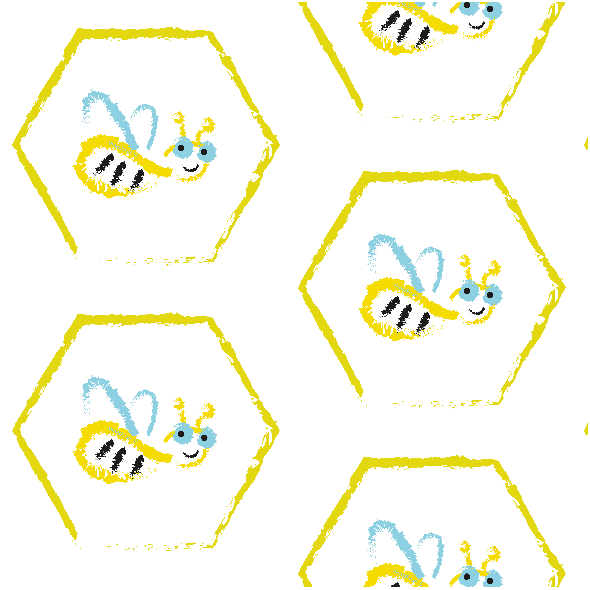 Tkanina 11888 | BUSY BEE - pattern for kids