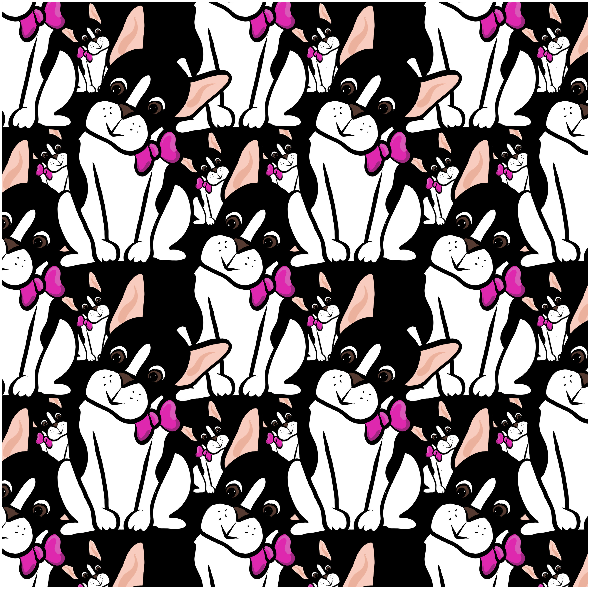 Tkanina 11960 | Buldożek z kokardką