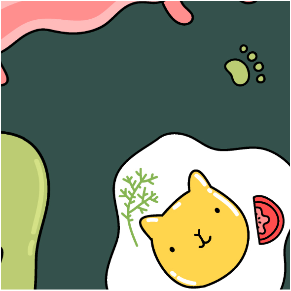 Fabric 12017 | Cat food and objects