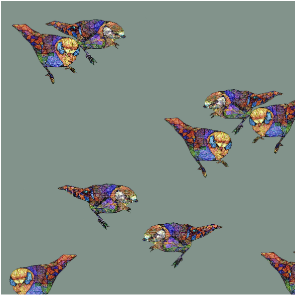 Fabric 12044 | Khaki Birds