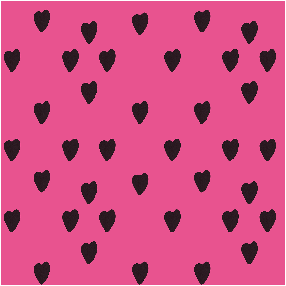 Fabric 12315 | Black heart on pink