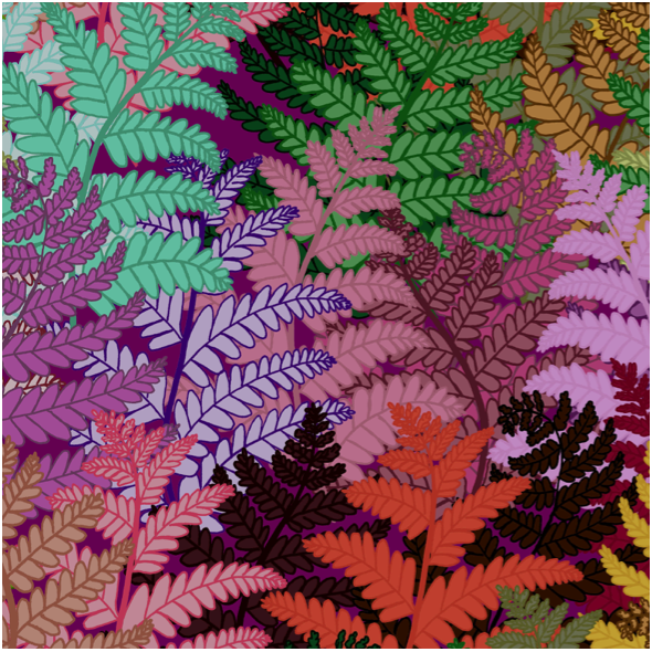 Tkanina 12343 | ferns lily