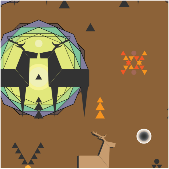 Fabric 12365 | geometric deer 2