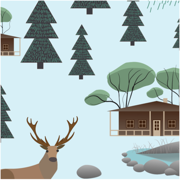 Fabric 12369 | wild forest 2