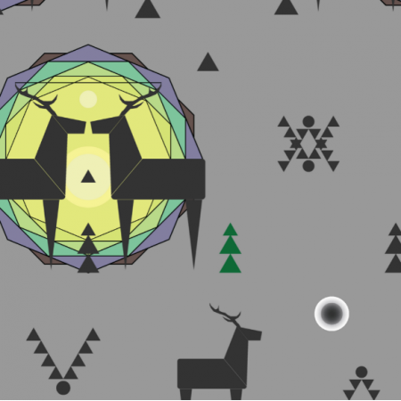Tkanina 12380 | geometric deer 4