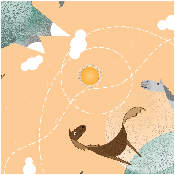 Fabric 12386 | horses on circle 5