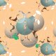 Fabric 12386 | horses on circle 5