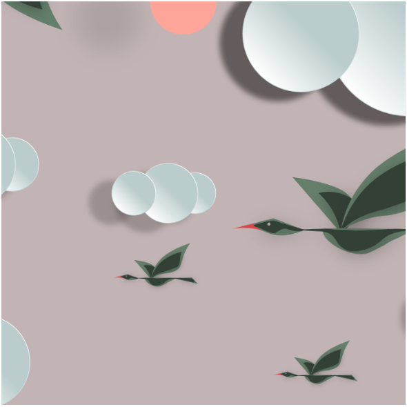 Fabric 12395 | sky birds 2