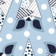 Fabric 12398 | Błękitne nietoperze wzór dziecięcy