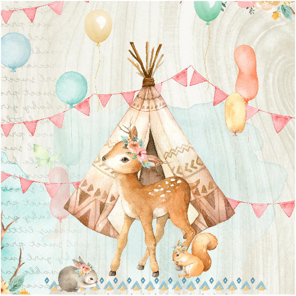 Tkanina 12399 | pillow woodland girl