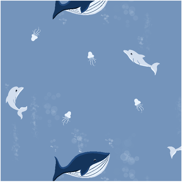 Tkanina 12426 | Delfiny i wieloryby