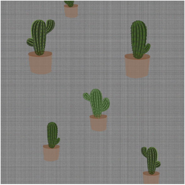Tkanina 12472 | canvas with cactus
